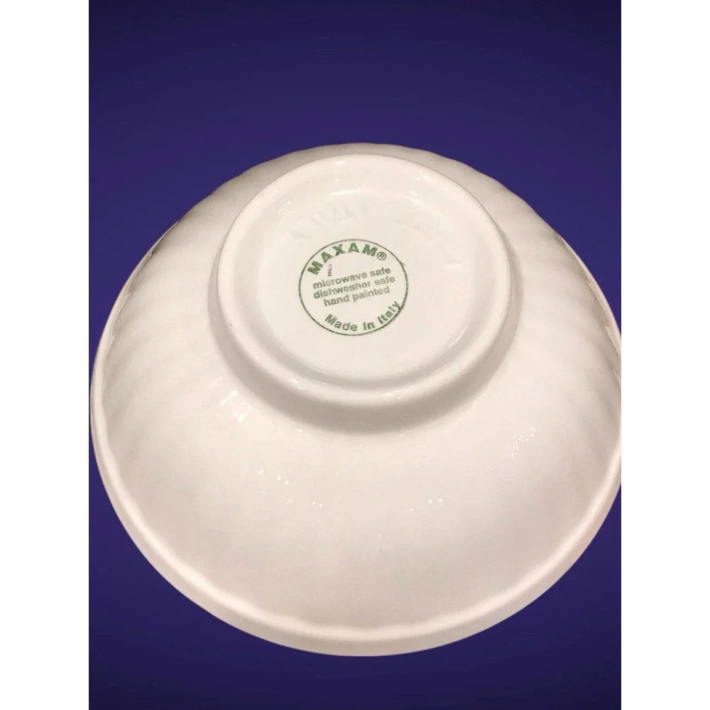 MAXAM ITALIAN HAND PAINTED OLIVE & LEAF PATTERN SERVING BOWL 10
